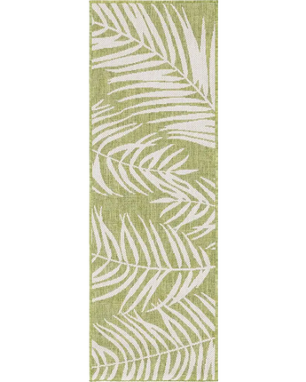 Tropical outdoor botanical palm rug - Green / 2’ x 6’ 1 /