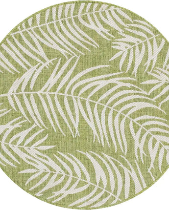 Tropical outdoor botanical palm rug - Green / 4’ 1 x 4’ 1 /