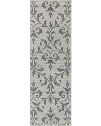 Victorian outdoor botanical victorian rug - Gray / 2’ x 6’ 1