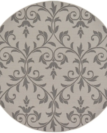 Victorian outdoor botanical victorian rug - Gray / 6’ 1 x 6’