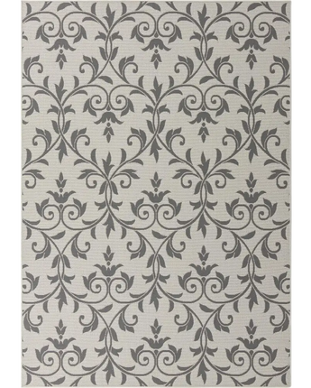 Victorian outdoor botanical victorian rug - Gray / 7’ 1 x